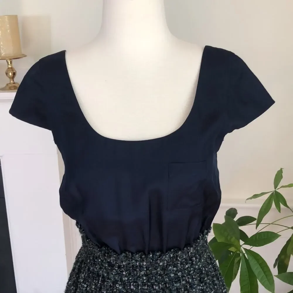 JCrew Dress blue top wool skirt, 0